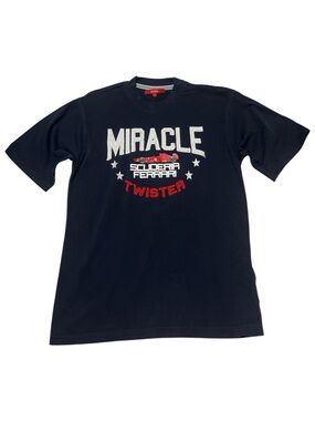 Ferrari Navy Short Sleeve 'Miracle Twister' Graphic Tee with Red Accent